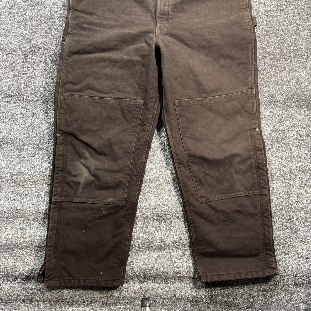 Vintage‎ Carhartt Bib Overalls Mens 40x32 Brown Canvas Quilted Insulated R27 DKB - Picture 3 of 14